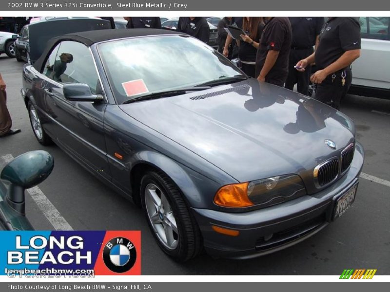 Steel Blue Metallic / Grey 2002 BMW 3 Series 325i Convertible