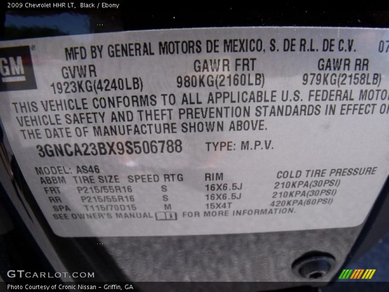 Black / Ebony 2009 Chevrolet HHR LT