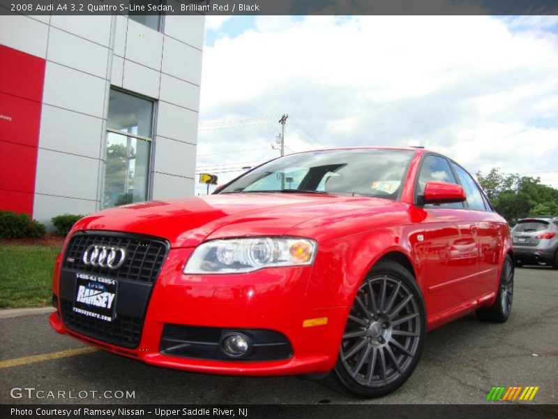 Brilliant Red / Black 2008 Audi A4 3.2 Quattro S-Line Sedan