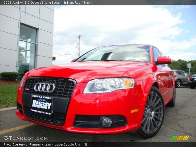 Brilliant Red / Black 2008 Audi A4 3.2 Quattro S-Line Sedan