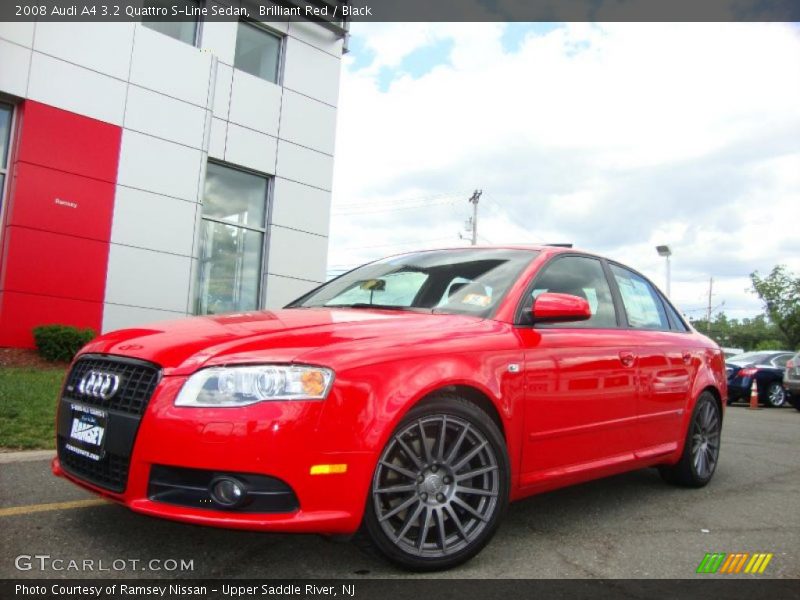 Brilliant Red / Black 2008 Audi A4 3.2 Quattro S-Line Sedan
