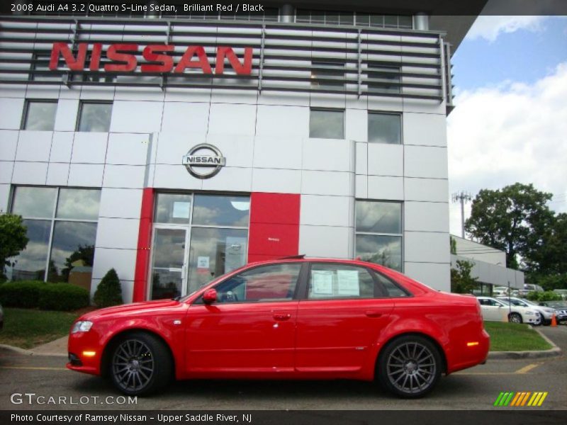 Brilliant Red / Black 2008 Audi A4 3.2 Quattro S-Line Sedan