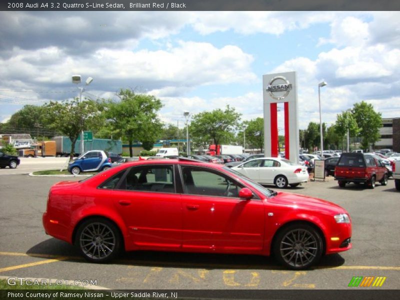 Brilliant Red / Black 2008 Audi A4 3.2 Quattro S-Line Sedan