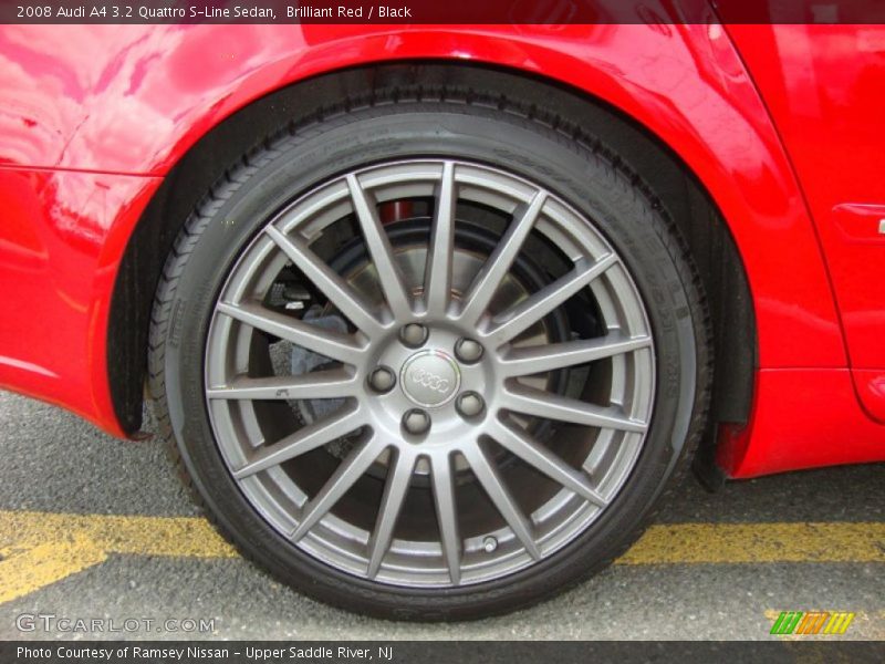 Brilliant Red / Black 2008 Audi A4 3.2 Quattro S-Line Sedan