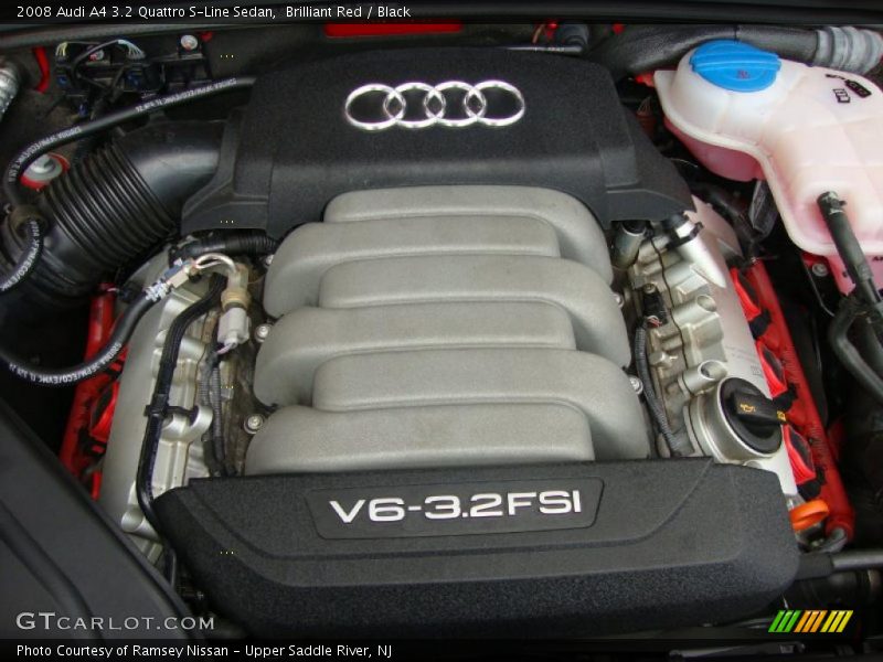 Brilliant Red / Black 2008 Audi A4 3.2 Quattro S-Line Sedan