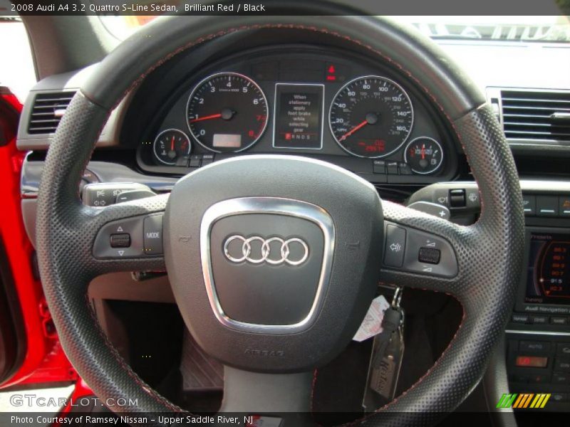 Brilliant Red / Black 2008 Audi A4 3.2 Quattro S-Line Sedan