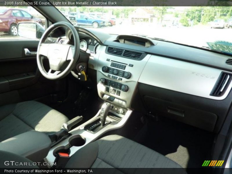 Light Ice Blue Metallic / Charcoal Black 2008 Ford Focus SE Coupe