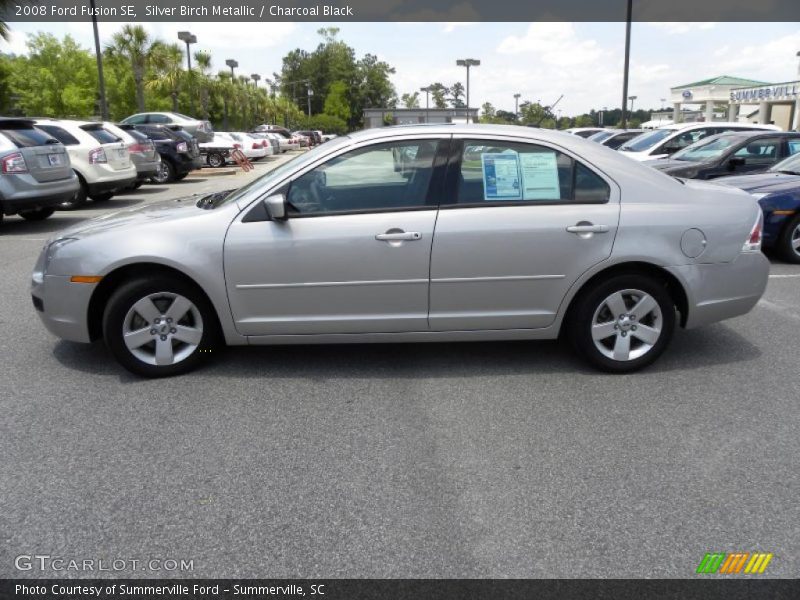 Silver Birch Metallic / Charcoal Black 2008 Ford Fusion SE