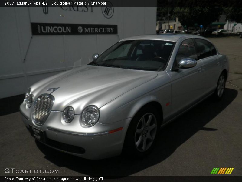 Liquid Silver Metallic / Charcoal 2007 Jaguar S-Type 4.2