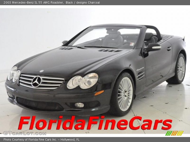 Black / designo Charcoal 2003 Mercedes-Benz SL 55 AMG Roadster