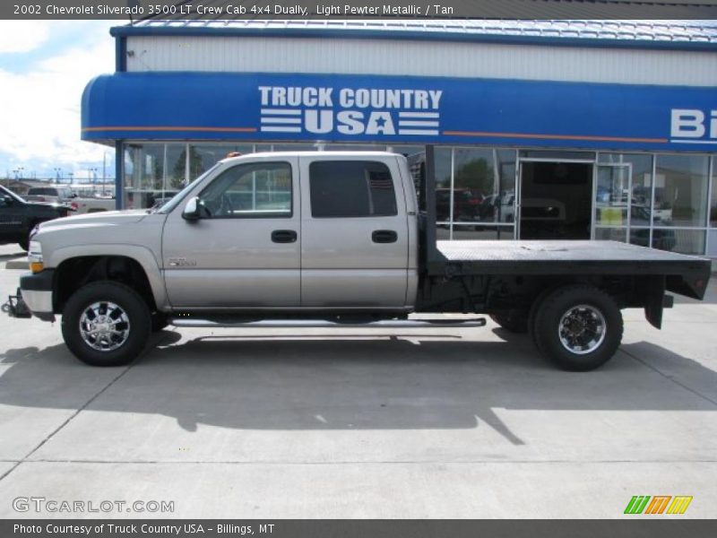 Light Pewter Metallic / Tan 2002 Chevrolet Silverado 3500 LT Crew Cab 4x4 Dually