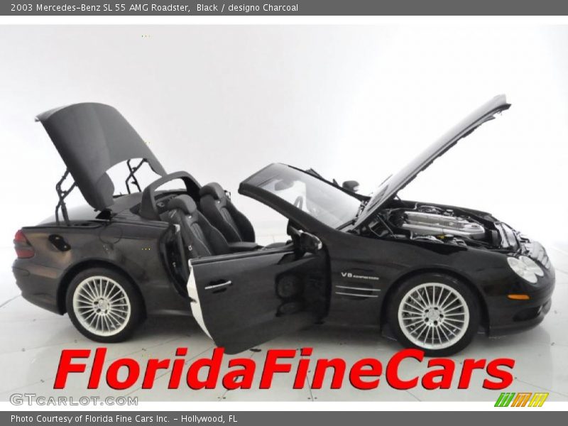 Black / designo Charcoal 2003 Mercedes-Benz SL 55 AMG Roadster