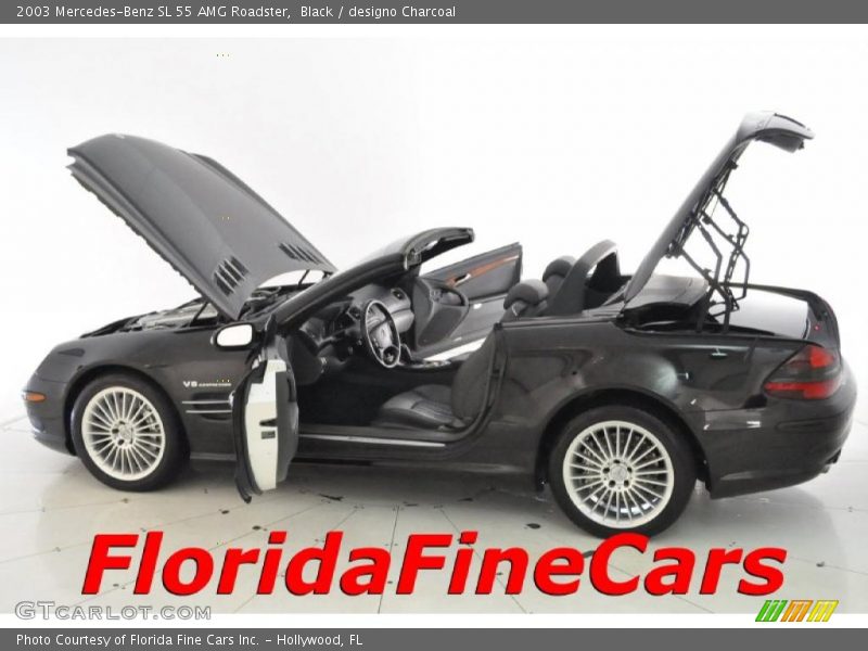 Black / designo Charcoal 2003 Mercedes-Benz SL 55 AMG Roadster