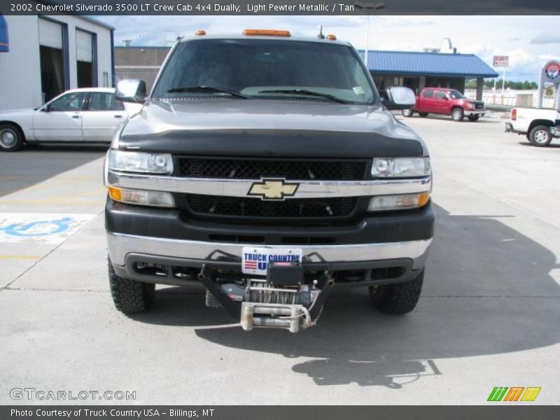 Light Pewter Metallic / Tan 2002 Chevrolet Silverado 3500 LT Crew Cab 4x4 Dually