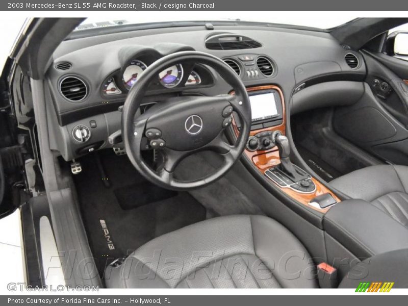 Black / designo Charcoal 2003 Mercedes-Benz SL 55 AMG Roadster