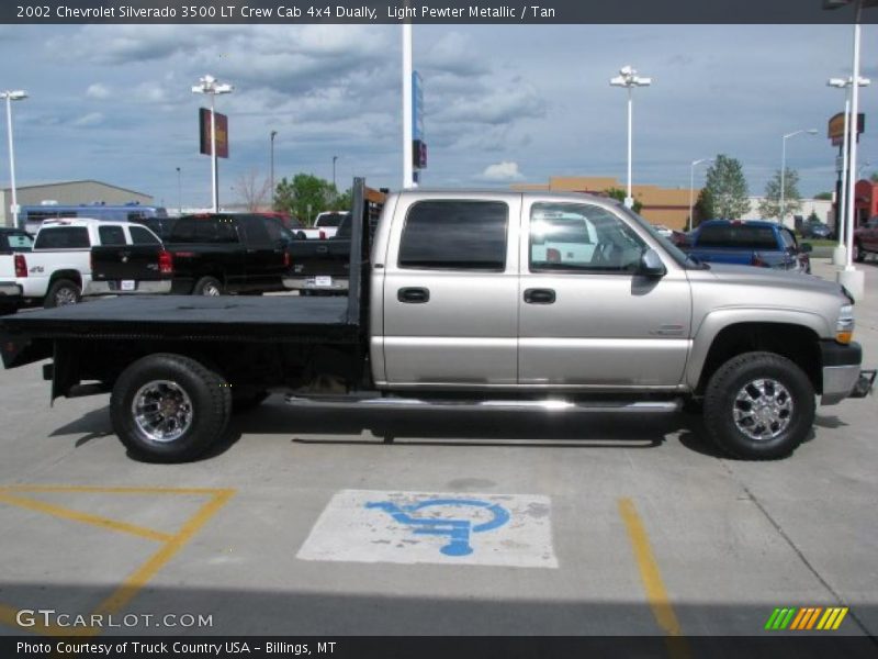 Light Pewter Metallic / Tan 2002 Chevrolet Silverado 3500 LT Crew Cab 4x4 Dually