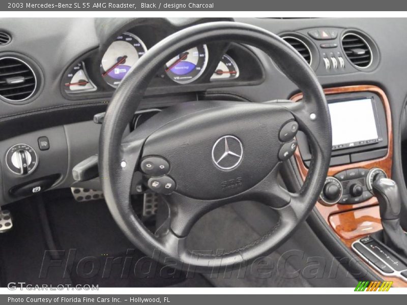 Black / designo Charcoal 2003 Mercedes-Benz SL 55 AMG Roadster