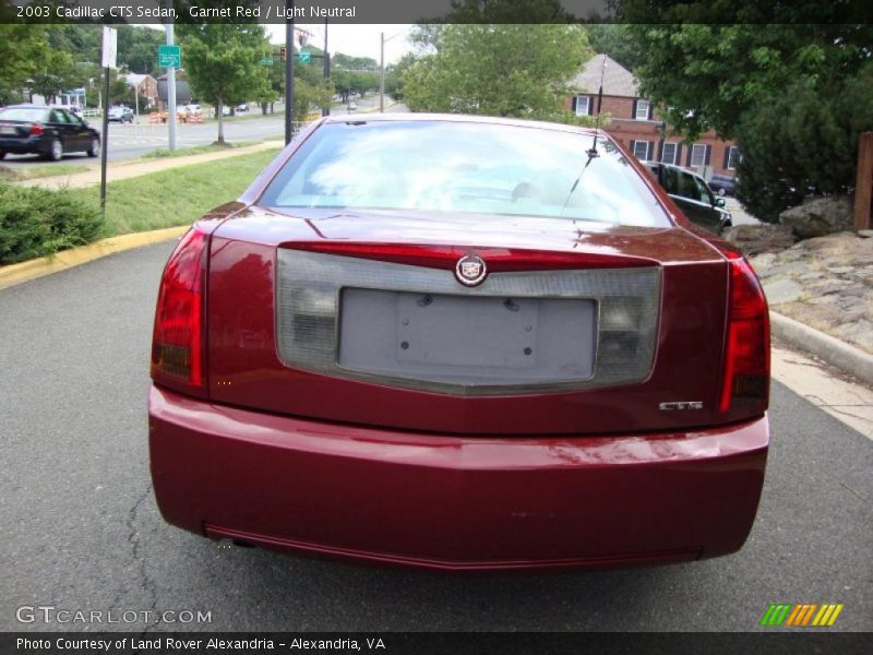 Garnet Red / Light Neutral 2003 Cadillac CTS Sedan