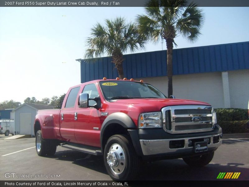 Red / Tan 2007 Ford F550 Super Duty Lariat Crew Cab Dually