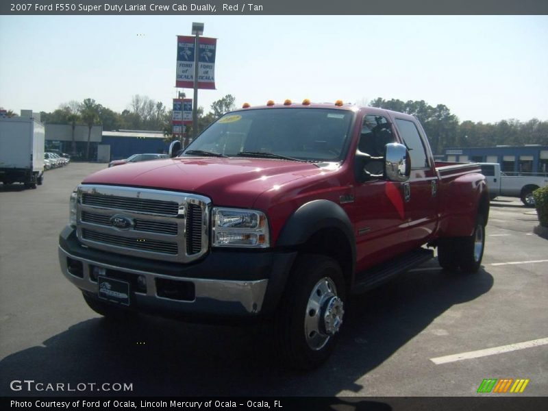 Red / Tan 2007 Ford F550 Super Duty Lariat Crew Cab Dually