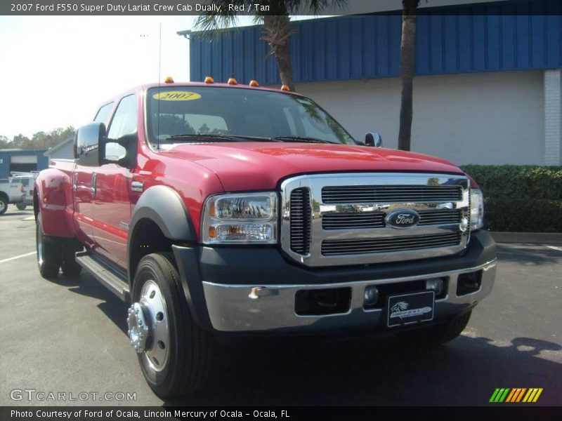 Red / Tan 2007 Ford F550 Super Duty Lariat Crew Cab Dually