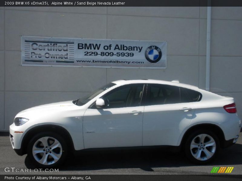 Alpine White / Sand Beige Nevada Leather 2009 BMW X6 xDrive35i