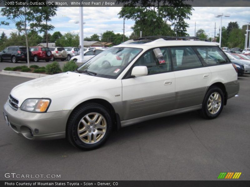 White Frost Pearl / Beige 2002 Subaru Outback VDC Wagon