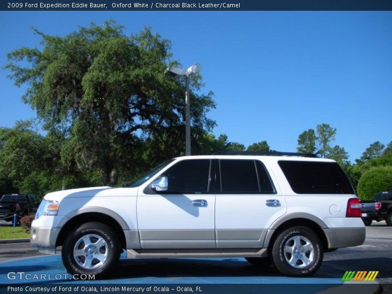 Oxford White / Charcoal Black Leather/Camel 2009 Ford Expedition Eddie Bauer