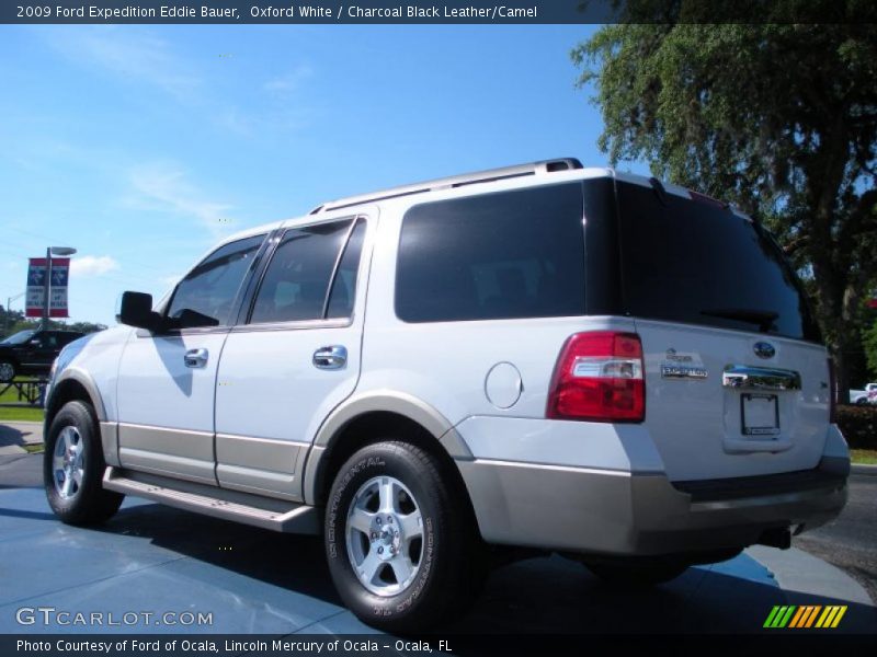 Oxford White / Charcoal Black Leather/Camel 2009 Ford Expedition Eddie Bauer