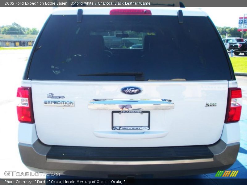 Oxford White / Charcoal Black Leather/Camel 2009 Ford Expedition Eddie Bauer