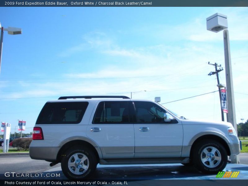 Oxford White / Charcoal Black Leather/Camel 2009 Ford Expedition Eddie Bauer