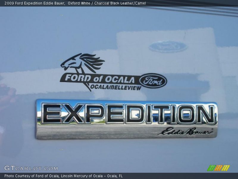 Oxford White / Charcoal Black Leather/Camel 2009 Ford Expedition Eddie Bauer