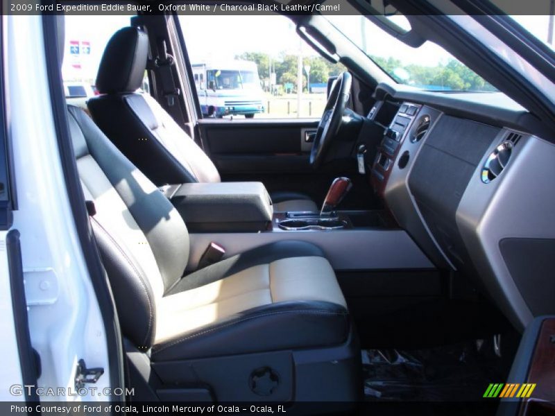 Oxford White / Charcoal Black Leather/Camel 2009 Ford Expedition Eddie Bauer