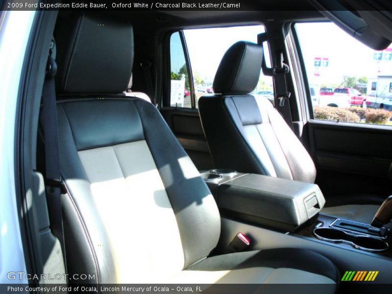 Oxford White / Charcoal Black Leather/Camel 2009 Ford Expedition Eddie Bauer