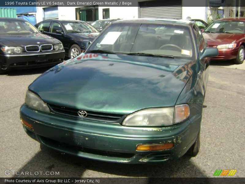 Dark Emerald Green Metallic / Beige 1996 Toyota Camry LE V6 Sedan