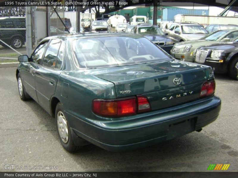 Dark Emerald Green Metallic / Beige 1996 Toyota Camry LE V6 Sedan