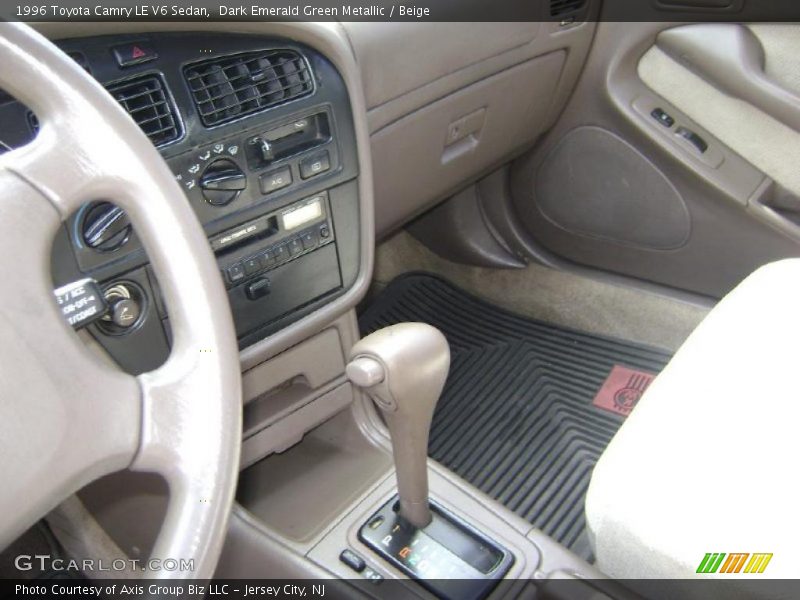 Dark Emerald Green Metallic / Beige 1996 Toyota Camry LE V6 Sedan