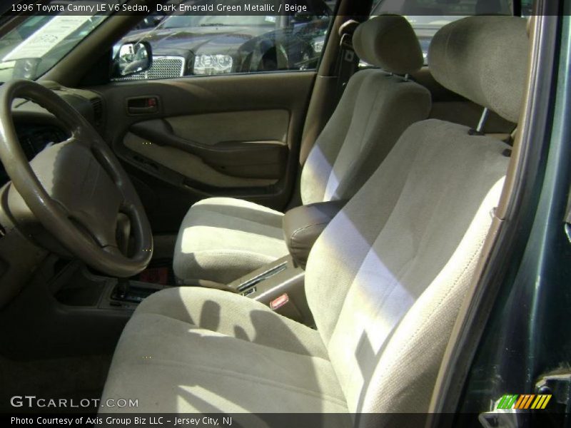 Dark Emerald Green Metallic / Beige 1996 Toyota Camry LE V6 Sedan