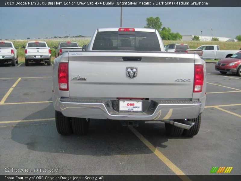 Bright Silver Metallic / Dark Slate/Medium Graystone 2010 Dodge Ram 3500 Big Horn Edition Crew Cab 4x4 Dually