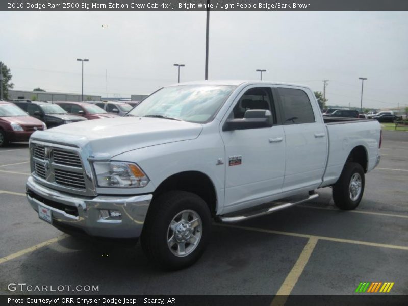 Bright White / Light Pebble Beige/Bark Brown 2010 Dodge Ram 2500 Big Horn Edition Crew Cab 4x4