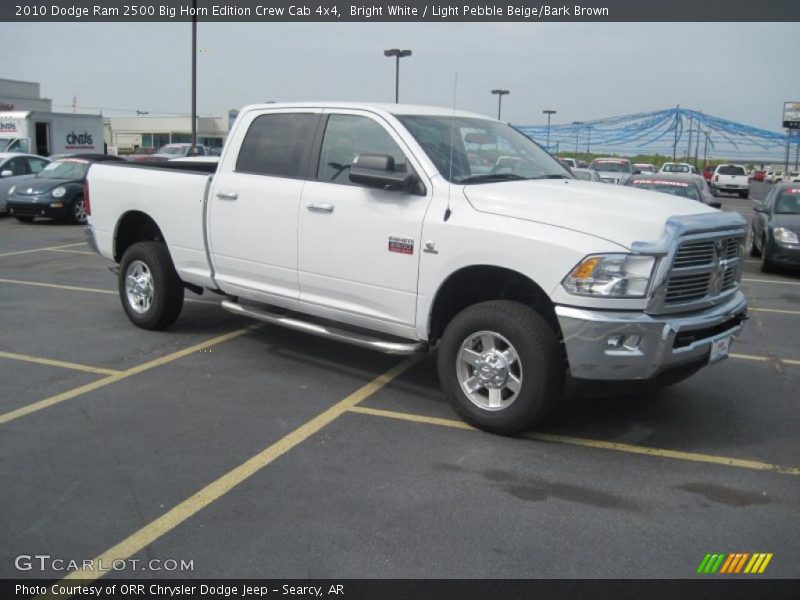 Bright White / Light Pebble Beige/Bark Brown 2010 Dodge Ram 2500 Big Horn Edition Crew Cab 4x4