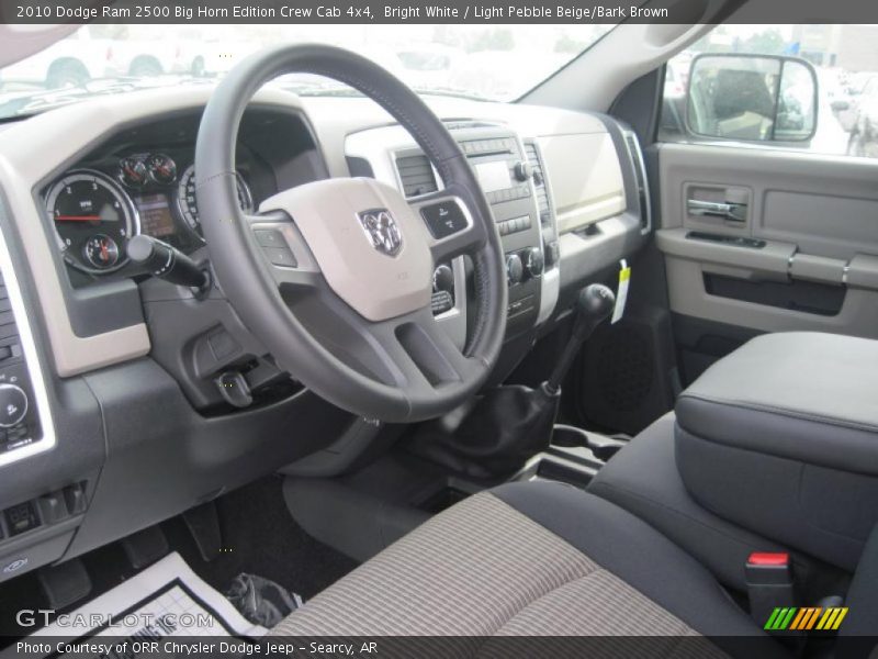 Bright White / Light Pebble Beige/Bark Brown 2010 Dodge Ram 2500 Big Horn Edition Crew Cab 4x4