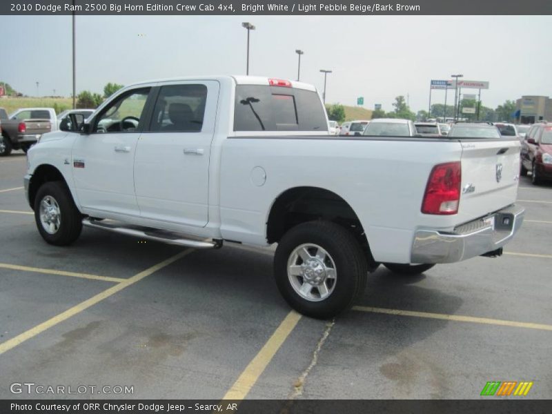 Bright White / Light Pebble Beige/Bark Brown 2010 Dodge Ram 2500 Big Horn Edition Crew Cab 4x4