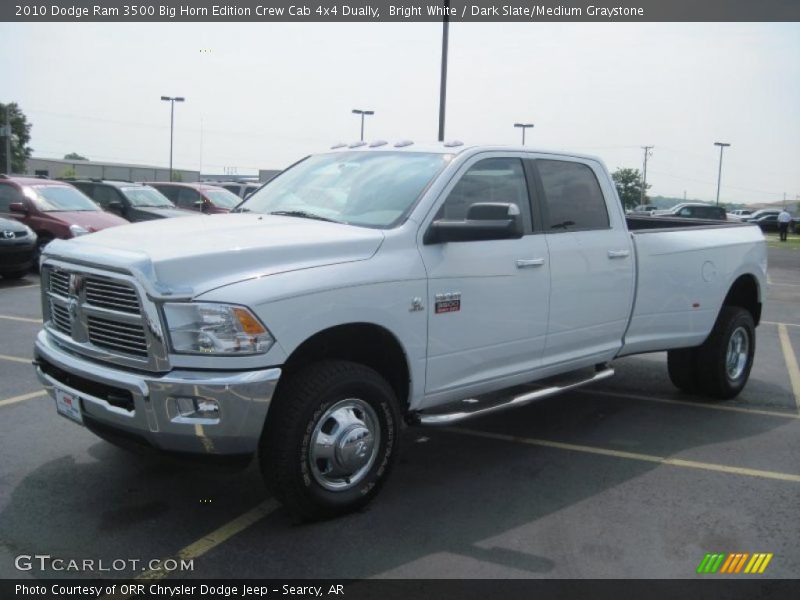 Bright White / Dark Slate/Medium Graystone 2010 Dodge Ram 3500 Big Horn Edition Crew Cab 4x4 Dually