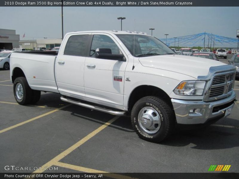Bright White / Dark Slate/Medium Graystone 2010 Dodge Ram 3500 Big Horn Edition Crew Cab 4x4 Dually