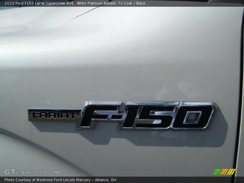 White Platinum Metallic Tri Coat / Black 2010 Ford F150 Lariat SuperCrew 4x4