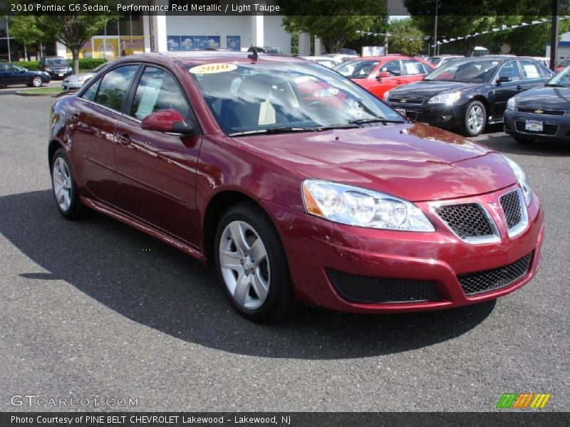 Performance Red Metallic / Light Taupe 2010 Pontiac G6 Sedan