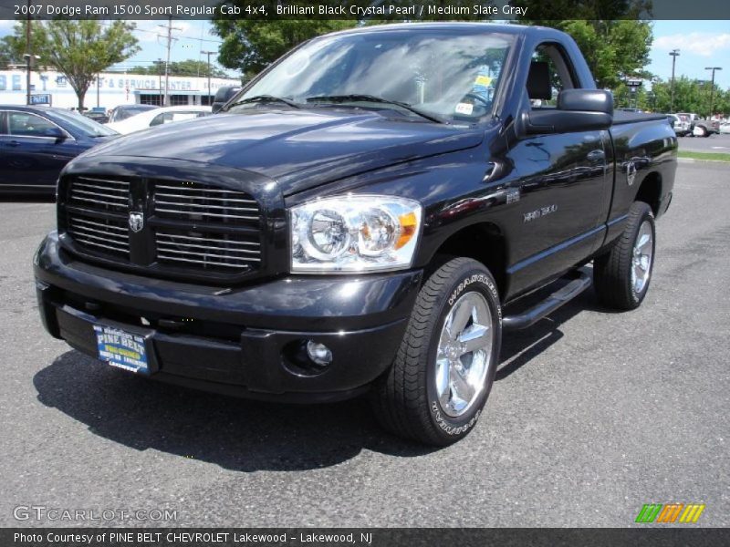 Brilliant Black Crystal Pearl / Medium Slate Gray 2007 Dodge Ram 1500 Sport Regular Cab 4x4