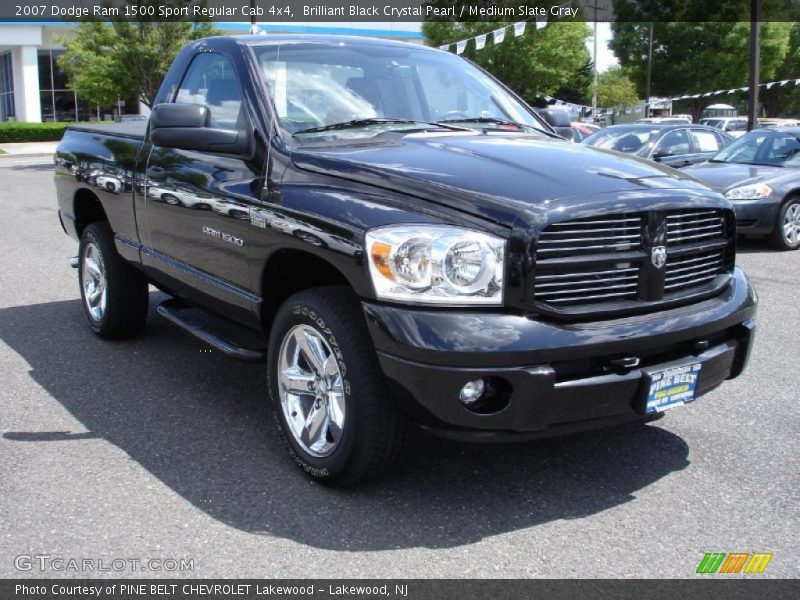 Brilliant Black Crystal Pearl / Medium Slate Gray 2007 Dodge Ram 1500 Sport Regular Cab 4x4