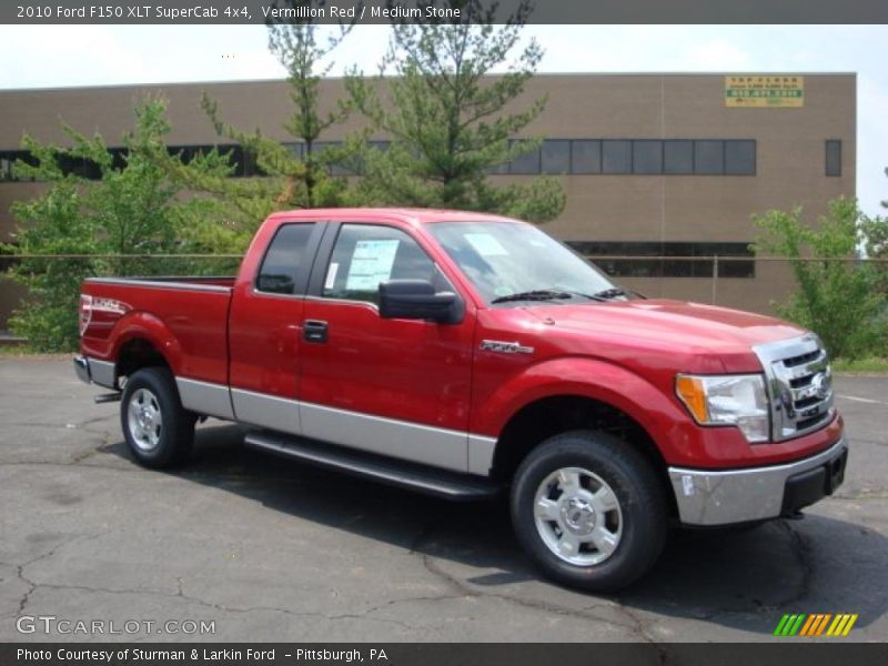 Vermillion Red / Medium Stone 2010 Ford F150 XLT SuperCab 4x4